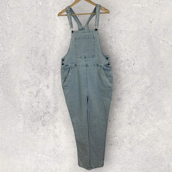 NWT Legoe Heritage Mom Denim Overalls Ice Denim Womens Size 2 Maternity Dungaree - Picture 3 of 16